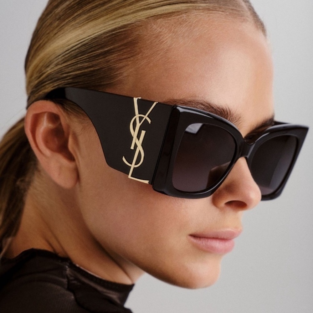 Yves Saint Laurent SL M119 BLAZE-001 Black  & gold Cat Eye Women's Sunglasses